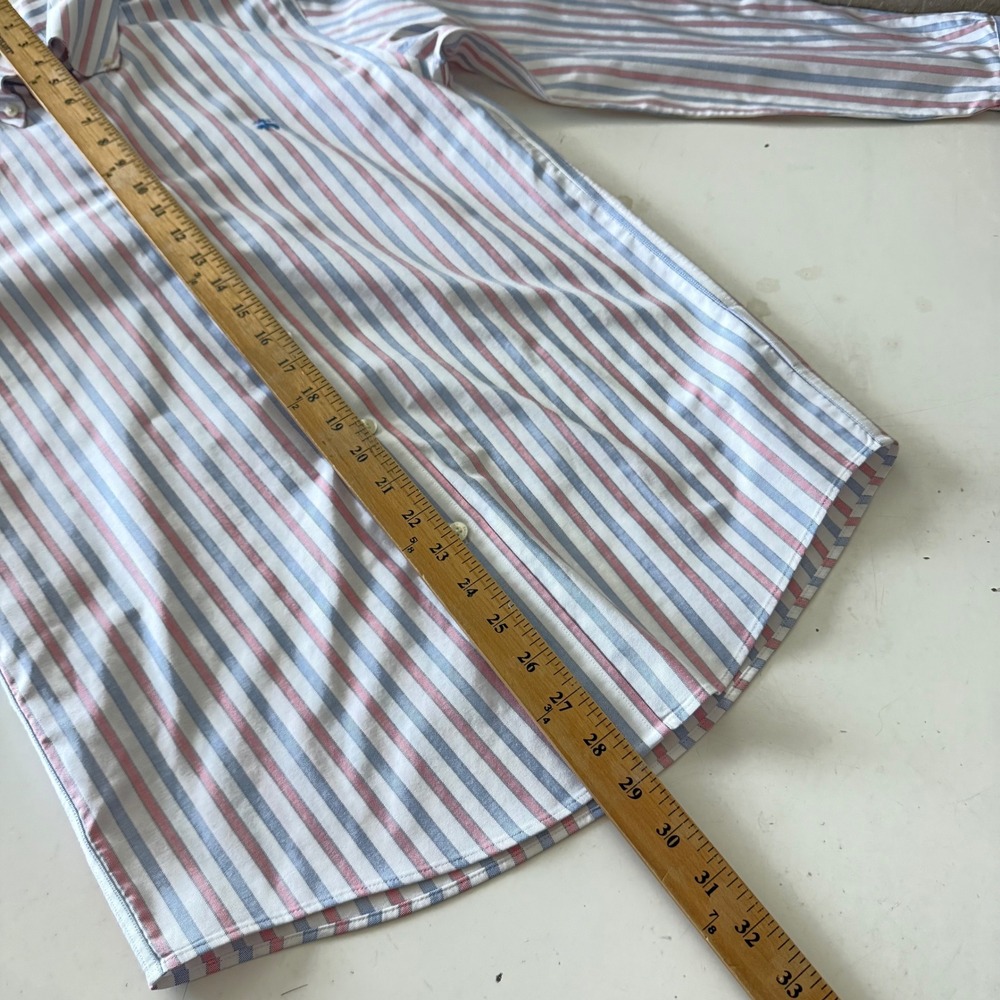 Brooks Brothers XS Regular Non-Iron Stretch Striped Button Down Shirt Red Blue - Picture 7 of 7